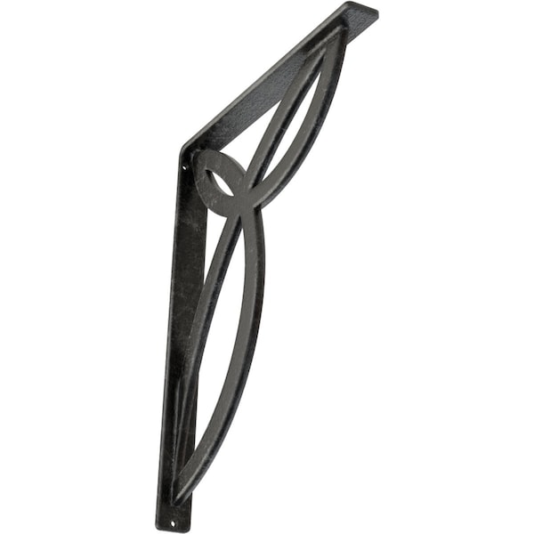 Ekena Millwork Versailles Wrought Iron Bracket, (Single center brace), Antiqued Silver 1 1/2"W x 12"D x 15"H BKTM01X12X15SVEASV - main